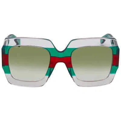 Pre-owned Gucci Green Gradient Square Sunglasses Gg0178s 001 54 Gg0178s 001 54 In Multicolor