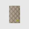 Gucci Green Interior Gg Long Card Case In Beige