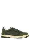 Gucci Round Toe Re-web Sneakers With Contrast Panel In Green
