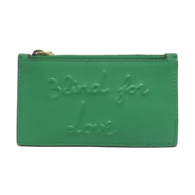 Pre-owned Gucci Green Leather Coin Purse/coin Case ()