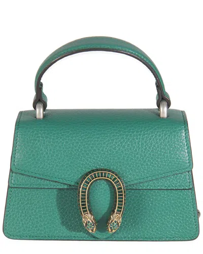 Gucci Green Leather Crystal Mini Dionysus Top Handle Bag (authentic Pre-loved)