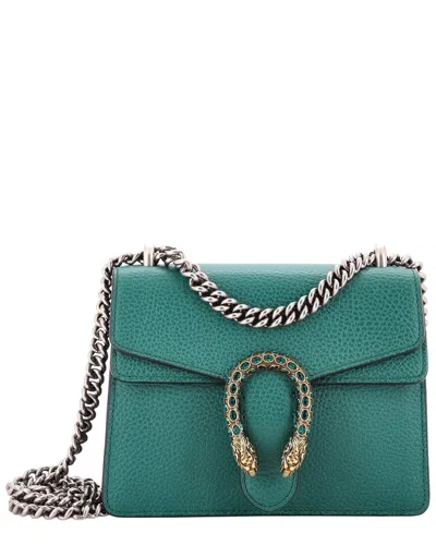 Gucci Green Leather Dionysus Bag Mini (authentic Pre-loved)