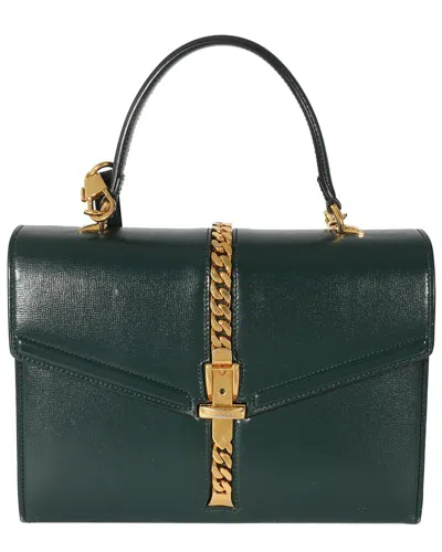 Gucci Green Leather Small 1969 Sylvie Top Handle Bag (authentic Pre-loved)