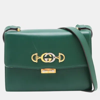 Pre-owned Gucci Green Leather Small Zumi Shoulder Bag
