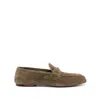 Gucci Interlocking G Suede Loafers In Green