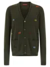 Gucci Gg Intarsia Cardigan Sweaters And Cardigans Green In Green
