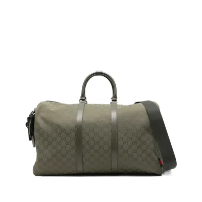 Gucci Medium Gg Monogram Duffel Bag In Green