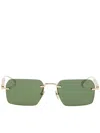 Gucci Frameless Rectangular Sunglasses In Gold