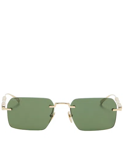 GUCCI GUCCI GREEN METAL GLASSES