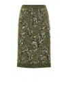 Gucci Green Military Knit Skirt With Sequins