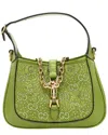Gucci Green Monogram Coated Canvas Lizard Crystal Mini Jackie 1961 (authentic Pre-loved)