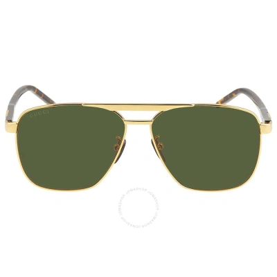 Gucci Green Navigator Men's Sunglasses Gg1164s 004 58