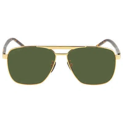 Pre-owned Gucci Green Navigator Men's Sunglasses Gg1164s 004 58 Gg1164s 004 58