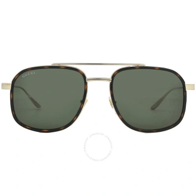 Gucci Green Navigator Men's Sunglasses Gg1310s 002 56 In Gold / Green