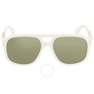 Gucci Green Navigator Unisex Sunglasses Gg1188s 005 58 In Green / Ivory