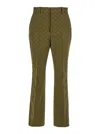 Gucci Green Pants With Belt Loops In Gg Canvas Woman In Green