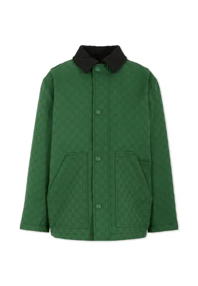 Gucci Green Parka For Kids With Gg