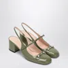 Gucci Green Patent Leather Loafer-style Pumps Women