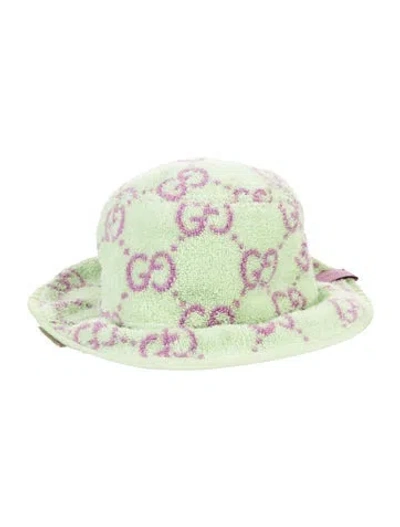 Pre-owned Gucci Green Pattern Print  Hat