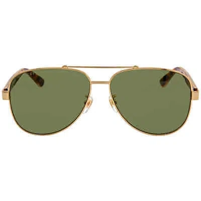 Pre-owned Gucci Green Pilot Men's Sunglasses Gg0528s 009 63 Gg0528s 009 63