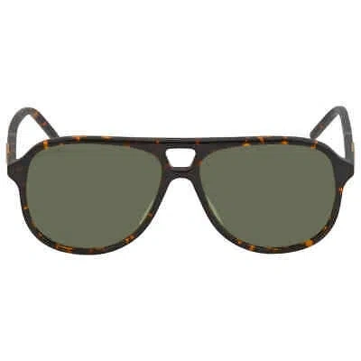 Pre-owned Gucci Green Pilot Men's Sunglasses Gg1156s 004 57 Gg1156s 004 57
