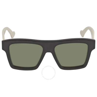 Gucci Green Rectangular Men's Sunglasses Gg0962s-004 In Black / Green / White