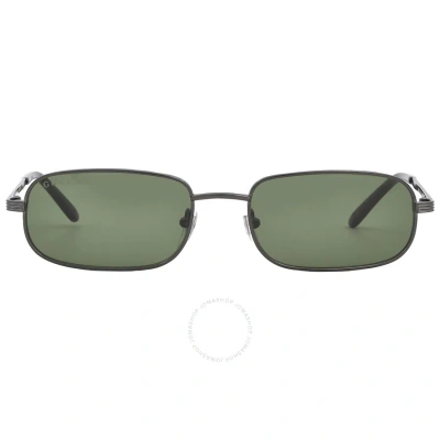 Gucci Green Rectangular Men's Sunglasses Gg1457s 003 57 In Dark / Green / Ruthenium