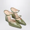 Gucci Green Sabots With Transparent Wedge Women