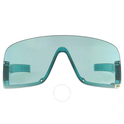 Gucci Green Shield Ladies Sunglasses Gg1637s 001 99 In Green / Turquoise