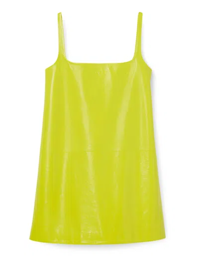 Gucci Green Shiny Light Leather Mini Dress