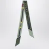 Gucci Green Silk Twill Ribbon With Logo Print Women In Green