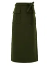 Gucci Green Skirt In Wallet In Cashmere Wool With Pockets  In Green