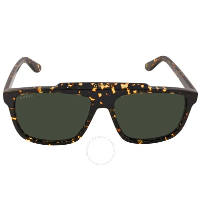 Gucci Green Square Men's Sunglasses Gg1039s 002 58 In Dark / Green