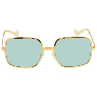 Pre-owned Gucci Green Square Men's Sunglasses Gg1063s 002 60 Gg1063s 002 60