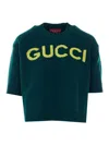 Gucci Women Wool Sweater With Frontal Logo Embroidery In Multi