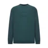 Gucci Long Sleeve Crewneck Sweatshirt With Ribbed Cuffs And Hem In Green
