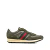 Gucci Round Toe Suede Panels Rubber Sole Sneakers In Multi