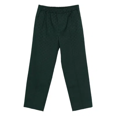 Gucci Pattern Trousers In Green