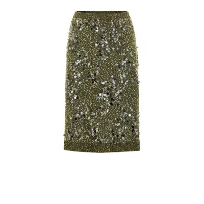 GUCCI GREEN VISCOSE SKIRT