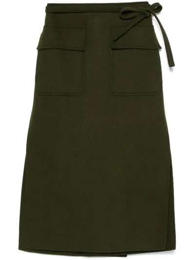 GUCCI GREEN WOOL SKIRT