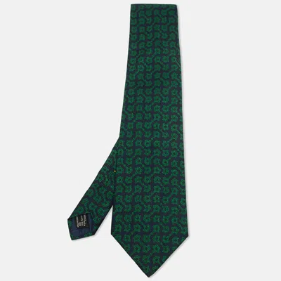 Pre-owned Gucci Green/blue Jacquard Silk Traditional Tie