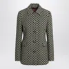 Gucci Green/white Jacket In Gg Bouclã&copy; Cotton Women In Green