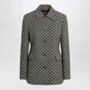 Gucci Green/white Jacket In Gg Bouclã&copy; Cotton Women In Green