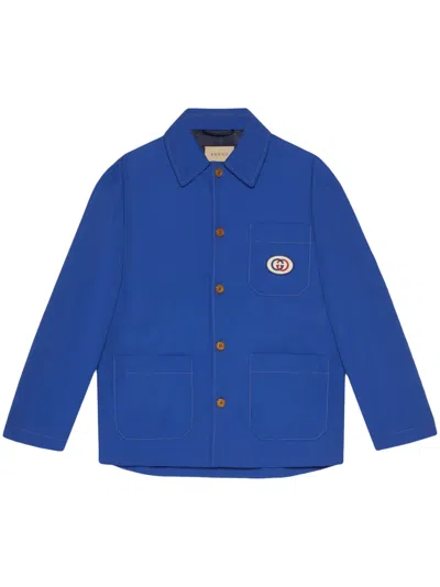 Gucci Gremlins-patch Buttoned Jacket In 4309 Blu