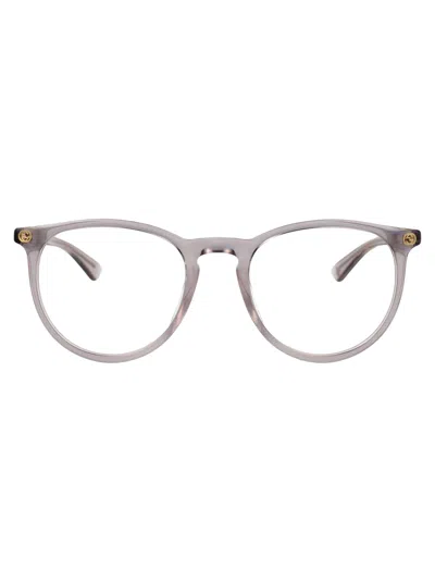 Gucci Grey Acetate Optical Glasses In Purple