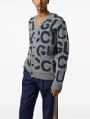 Gucci Logo-intarsia Wool Cardigan In Grey