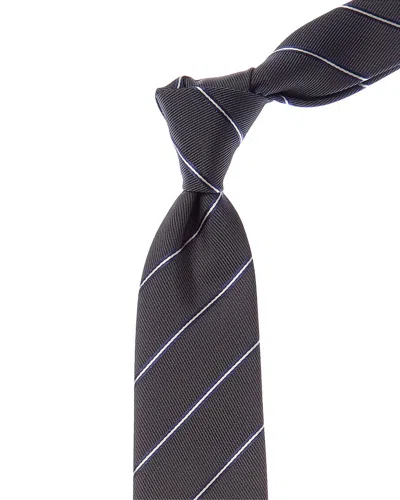 Gucci Grey Bittery Jacquard Silk Tie In Orange