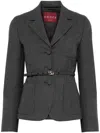 Gucci Grey Blazer With Belt In Gray