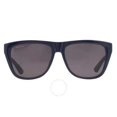 Gucci Grey Browline Men's Sunglasses Gg1345s 004 57 In Blue / Grey