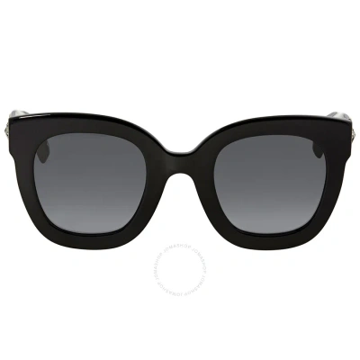 Gucci Grey Butterfly Ladies Sunglasses Gg0208s 001 49 In Black / Grey